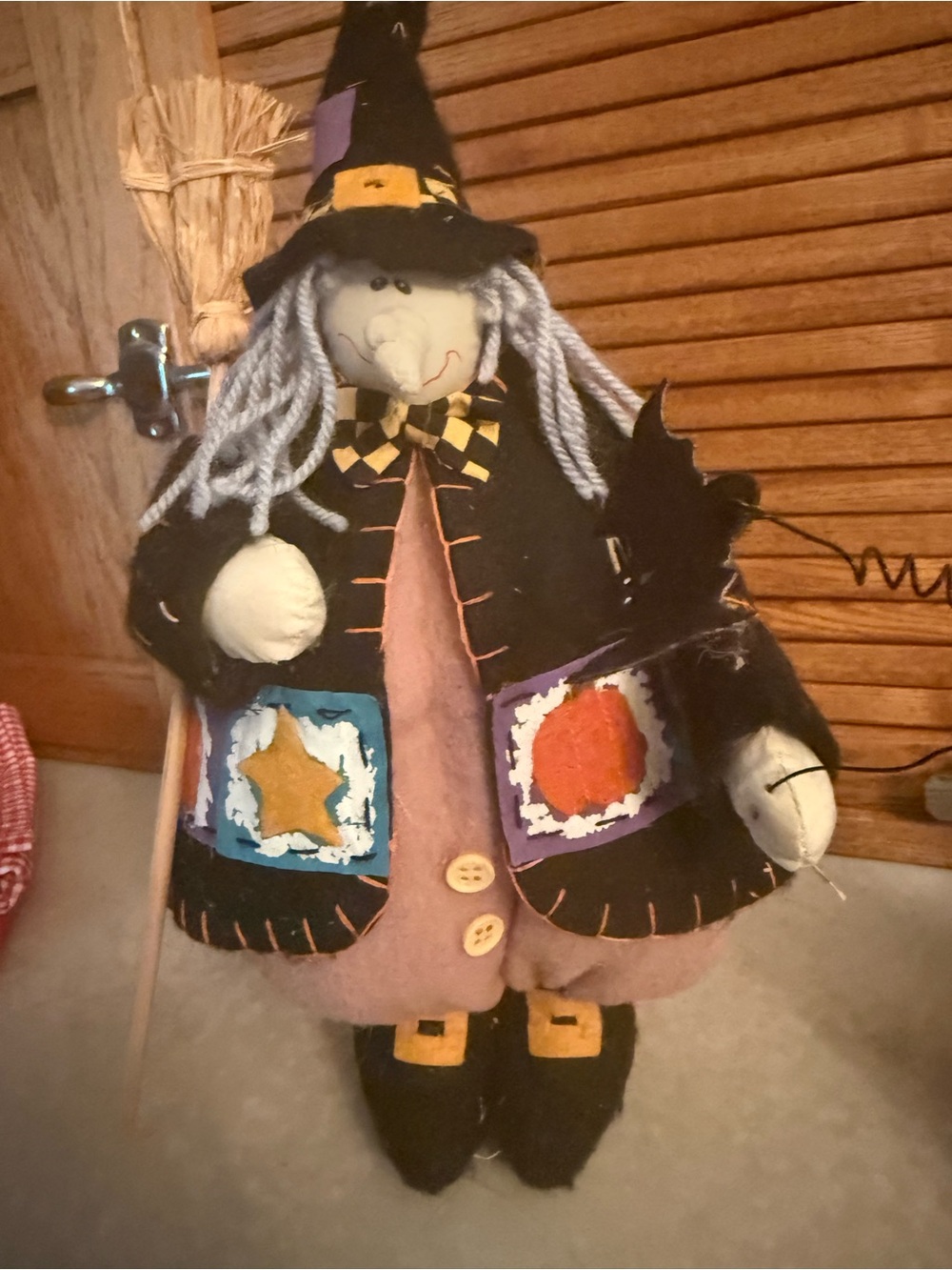 Sweet Black & Purple Kitchen Witch